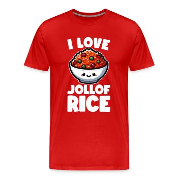 Riz Jollof Cuisine Africaine - T-shirt bio Premium Homme - rouge - Devant - Damien (186cm)