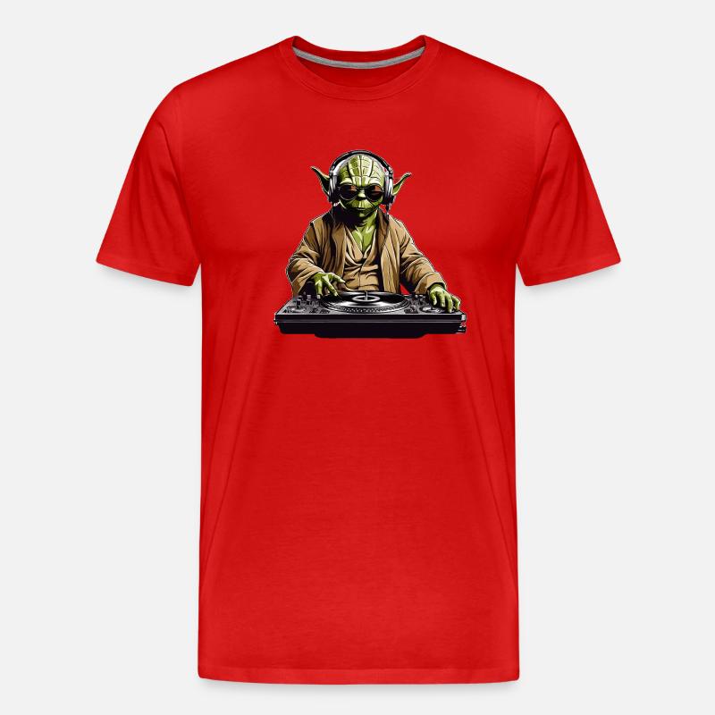 DJ Yo-da - Männer Premium Bio T-Shirt - Rot