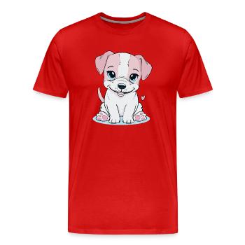 J’adore mon chiot - T-shirt bio Premium Homme - rouge - Devant - Damien (186cm)