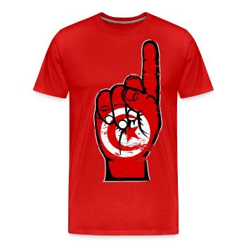 Tunesien Flagge Nummer 1 used - Männer Premium Bio T-Shirt - Rot - Vorne - Damien (186cm)