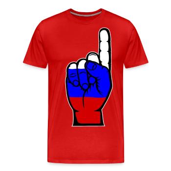 Russia flag number 1 - Men's Premium Organic T-Shirt - red - Front - Damien (186cm)