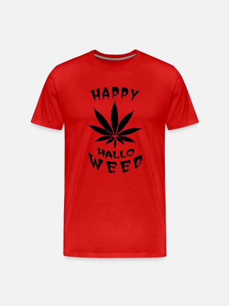 Happy Hallo Weed 1c - Men's Premium Organic T-Shirt - red
