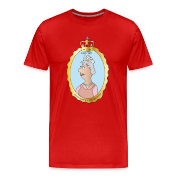 Queen Elizabeth II - Männer Premium Bio T-Shirt - Rot - Vorne - Damien (186cm)