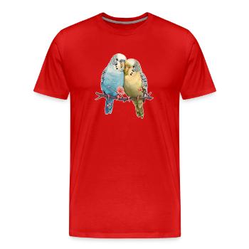 Budgies - Men's Premium Organic T-Shirt - red - Front - Damien (186cm)
