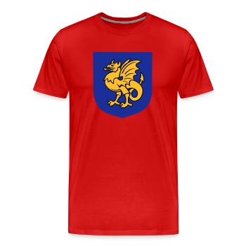 fantasy creature griffin drawing Bornholm - Men's Premium Organic T-Shirt - red - Front - Damien (186cm)