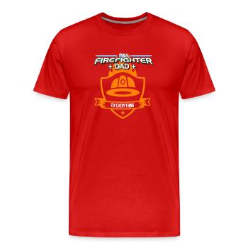 Je suis pompier et papa - T-shirt bio Premium Homme - rouge - Devant - Damien (186cm)