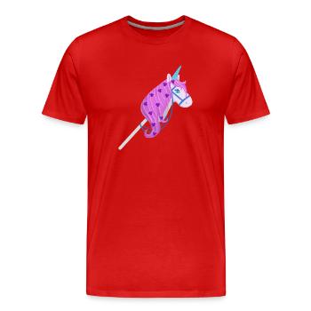 Équitation de loisir - T-shirt bio Premium Homme - rouge - Devant - Damien (186cm)