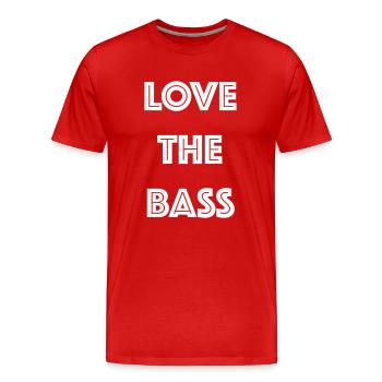 Love The Bass - Männer Premium Bio T-Shirt - Rot - Vorne - Damien (186cm)