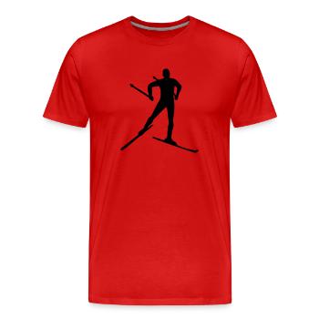 Ski de fond - T-shirt bio Premium Homme - rouge - Devant - Damien (186cm)