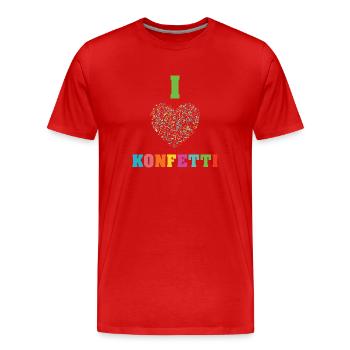 konfetti kostüm - i love Konfetti - Männer Premium Bio T-Shirt - Rot - Vorne - Damien (186cm)