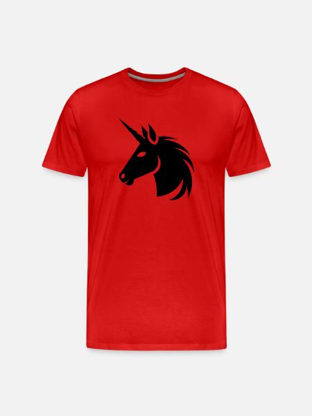 Einhorn - Männer Premium Bio T-Shirt - Rot
