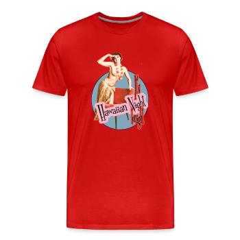 nuit hawaïen - T-shirt bio Premium Homme - rouge - Devant - Damien (186cm)