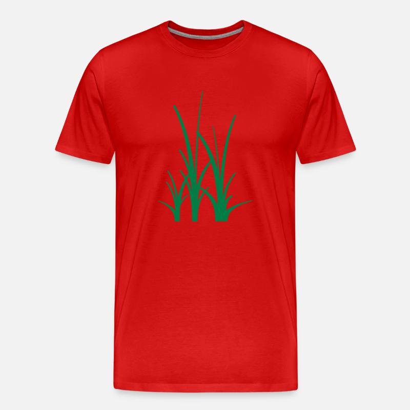 Binary Gras - Männer Premium Bio T-Shirt - Rot