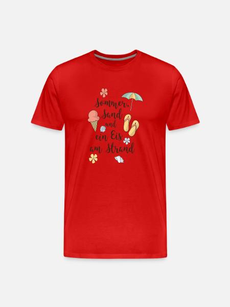 Strand - Männer Premium Bio T-Shirt - Rot