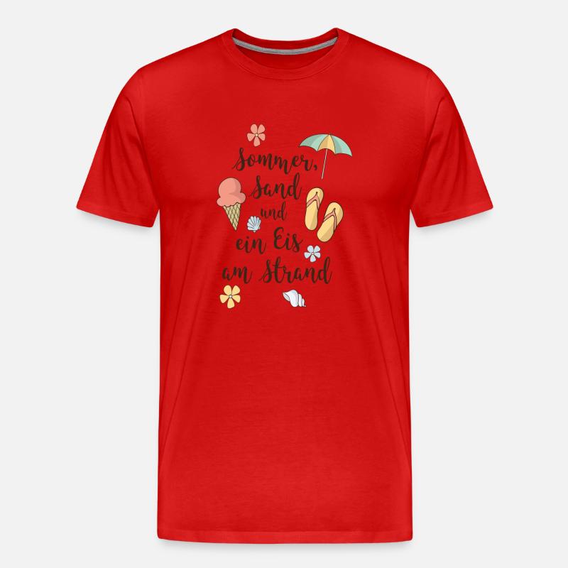 Strand - Männer Premium Bio T-Shirt - Rot