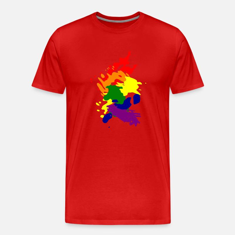 regenbogen - Männer Premium Bio T-Shirt - Rot