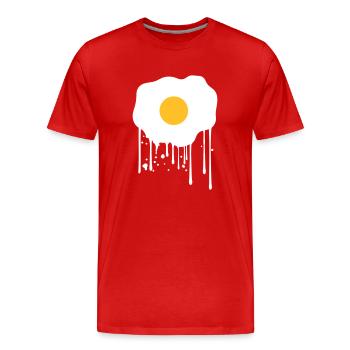 goutte graffiti tampon oeuf au plat nourriture lec - T-shirt bio Premium Homme - rouge - Devant - Damien (186cm)