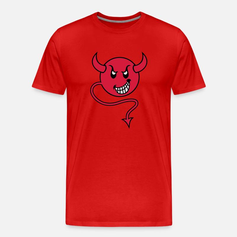 smilie devil red - Männer Premium Bio T-Shirt - Rot