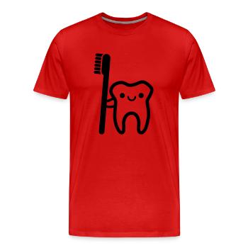dentist - Men's Premium Organic T-Shirt - red - Front - Damien (186cm)