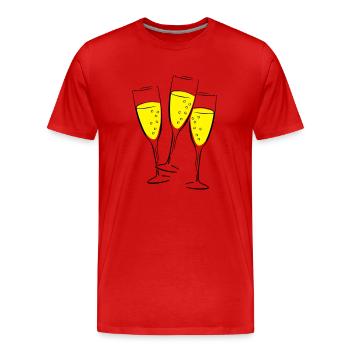 sekt glaeser illustration - Männer Premium Bio T-Shirt - Rot - Vorne - Damien (186cm)