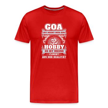 Goa - Nicht nur Hobby - Männer Premium Bio T-Shirt - Rot - Vorne - Damien (186cm)