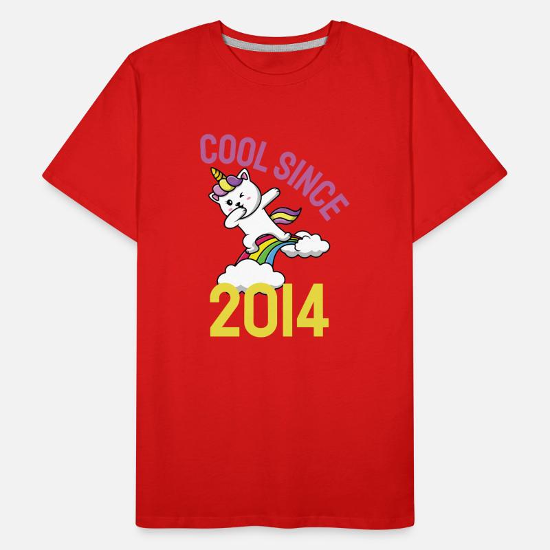 Cool since 2014 Dabbing cat 8th birthday Men's Premium Organic T-Shirt