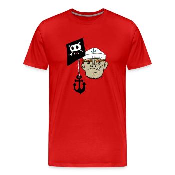 Matrose Hamburg - Männer Premium Bio T-Shirt - Rot - Vorne - Damien (186cm)