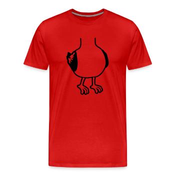 Kostüm Möwe ohne Kopf - Männer Premium Bio T-Shirt - Rot - Vorne - Damien (186cm)