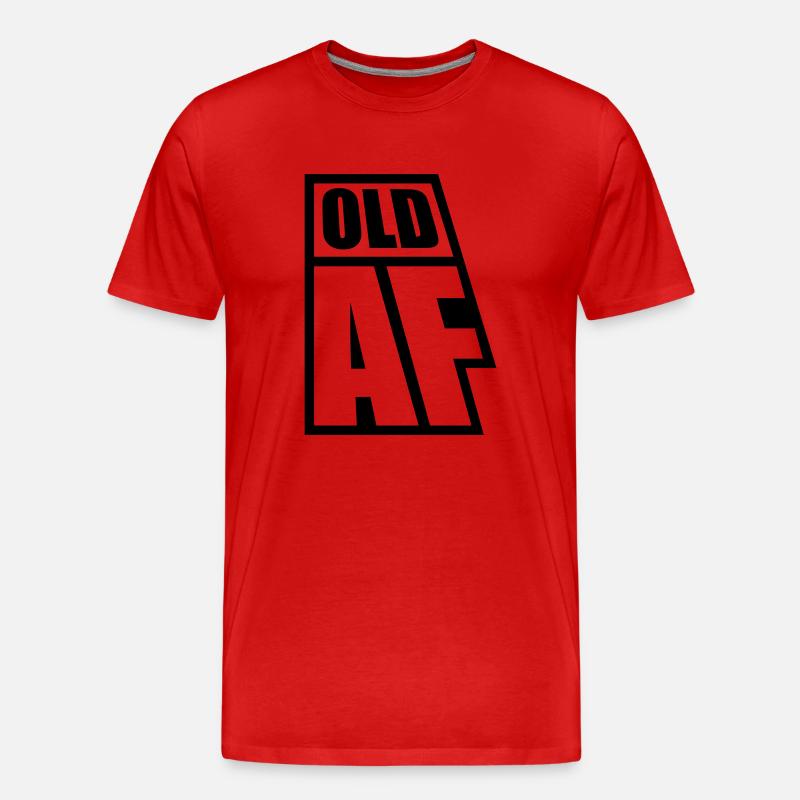 old AF Text Logo - Männer Premium Bio T-Shirt - Rot