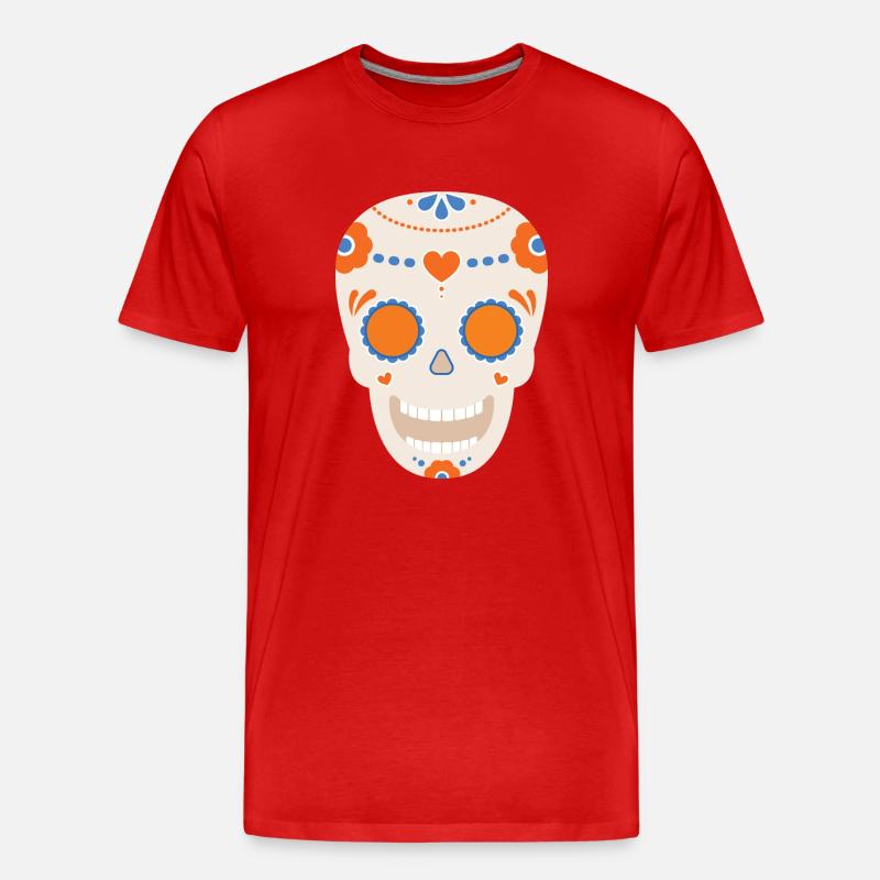 Skull - Männer Premium Bio T-Shirt - Rot