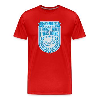 I came saw forget - Männer Premium Bio T-Shirt - Rot - Vorne - Damien (186cm)