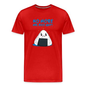 Funny No More Rice Guy - Men's Premium Organic T-Shirt - red - Front - Damien (186cm)