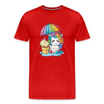 Unicorn dreams - rainbow colors to fall in love with - Men's Premium Organic T-Shirt - red - Front - Damien (186cm)