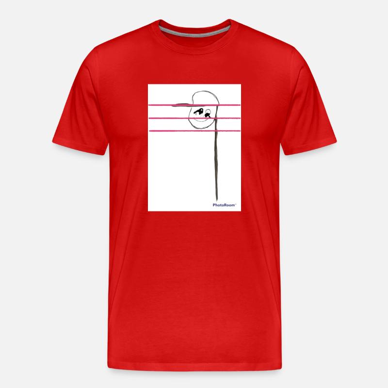 Musiknote - Männer Premium Bio T-Shirt - Rot