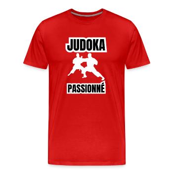 judoka passionné - T-shirt bio Premium Homme - rouge - Devant - Damien (186cm)
