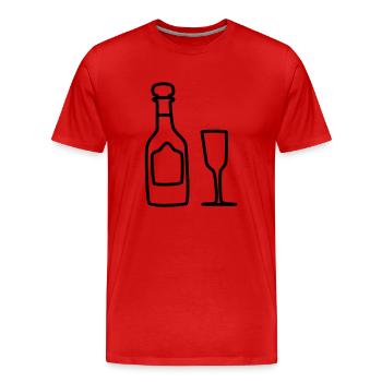 sekt mit glas 1 - Männer Premium Bio T-Shirt - Rot - Vorne - Damien (186cm)