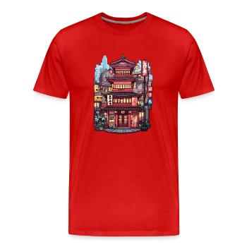Maison de Chine - T-shirt bio Premium Homme - rouge - Devant - Damien (186cm)