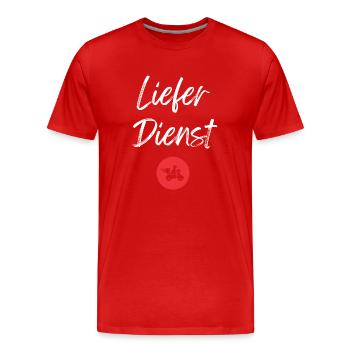 Roller Auslieferungsfahrer Essen Lieferung - Männer Premium Bio T-Shirt - Rot - Vorne - Damien (186cm)