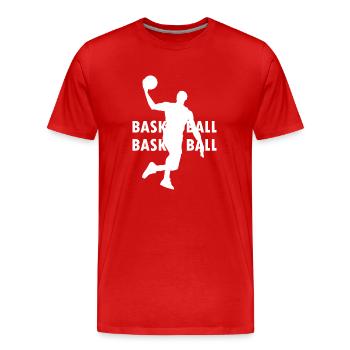 Basketball - Männer Premium Bio T-Shirt - Rot - Vorne - Damien (186cm)