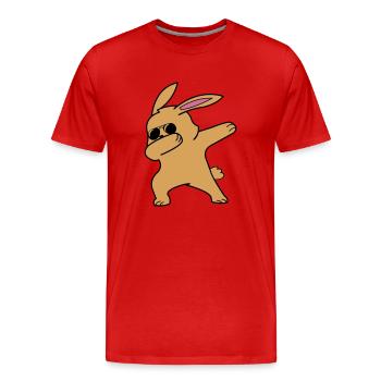 Tamponner le lapin - T-shirt bio Premium Homme - rouge - Devant - Damien (186cm)