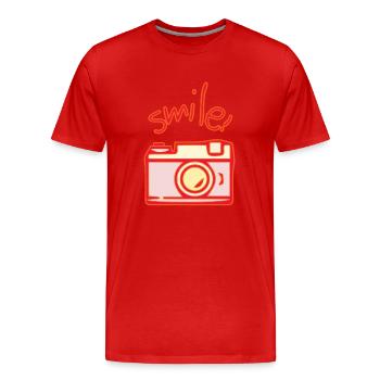 Kamera - Männer Premium Bio T-Shirt - Rot - Vorne - Damien (186cm)