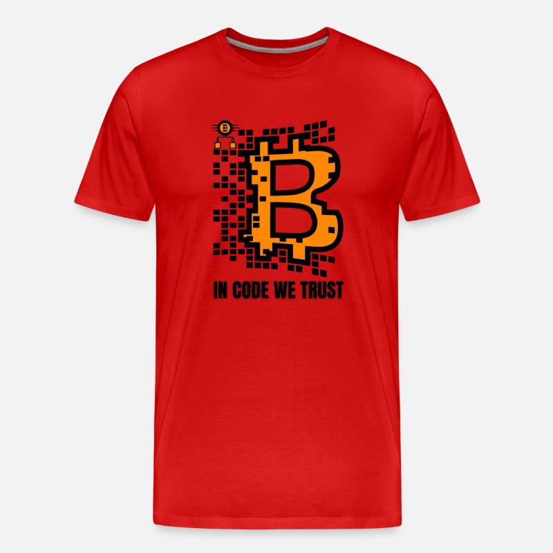 Bitcoin Krypto Kryptowährung Geschenkidee Crypto - Männer Premium Bio T-Shirt - Rot