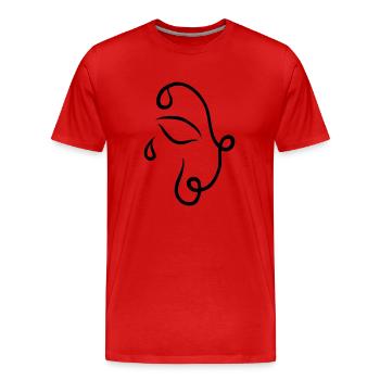 NOSTALGIE T-SHIRT EN V - T-shirt bio Premium Homme - rouge - Devant - Damien (186cm)