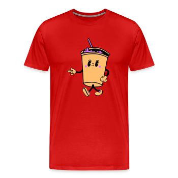 Boisson Dessin Animé - T-shirt bio Premium Homme - rouge - Devant - Damien (186cm)