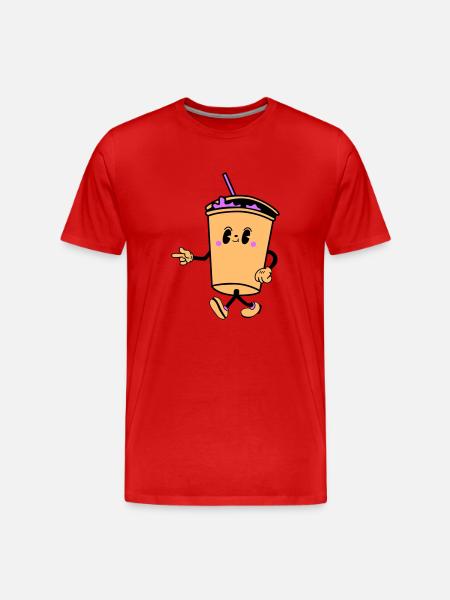 Drink Cartoon - Men's Premium Organic T-Shirt - red