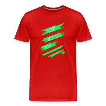 liberté, état d’, heureux, génial, amusant, vivre librement - T-shirt bio Premium Homme - rouge - Devant - Damien (186cm)