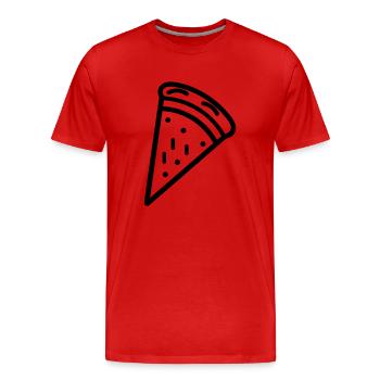 Pizza slice - Men's Premium Organic T-Shirt - red - Front - Damien (186cm)