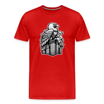 Illustration de contour d’aigle - T-shirt bio Premium Homme - rouge - Devant - Damien (186cm)