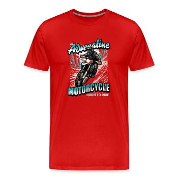 Motorrad-Geboren zum Fahren - Männer Premium Bio T-Shirt - Rot - Vorne - Damien (186cm)