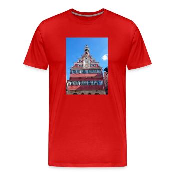 Altes Rathaus Esslingen am Neckar - Männer Premium Bio T-Shirt - Rot - Vorne - Damien (186cm)